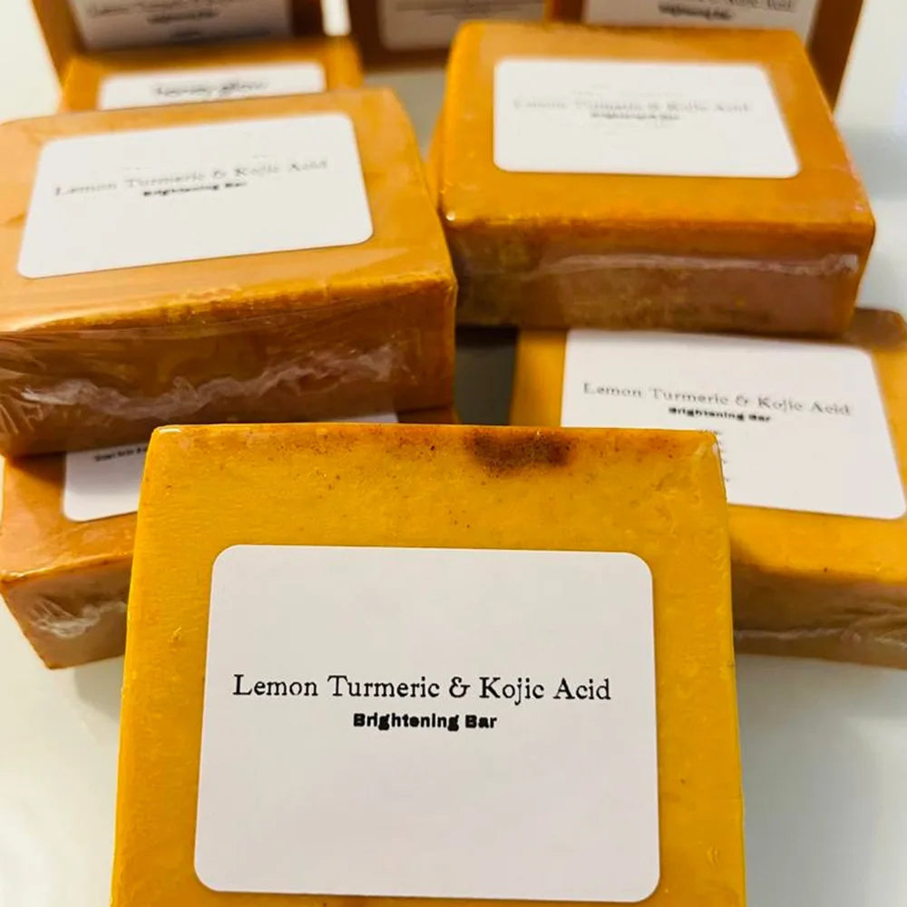 100G Turmeric Hand Made Soap, Lemon Kojic Acid Soap, Shower and Facial Soap