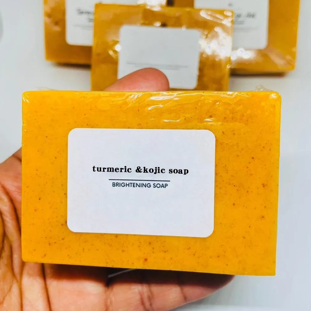 100G Turmeric Hand Made Soap, Lemon Kojic Acid Soap, Shower and Facial Soap